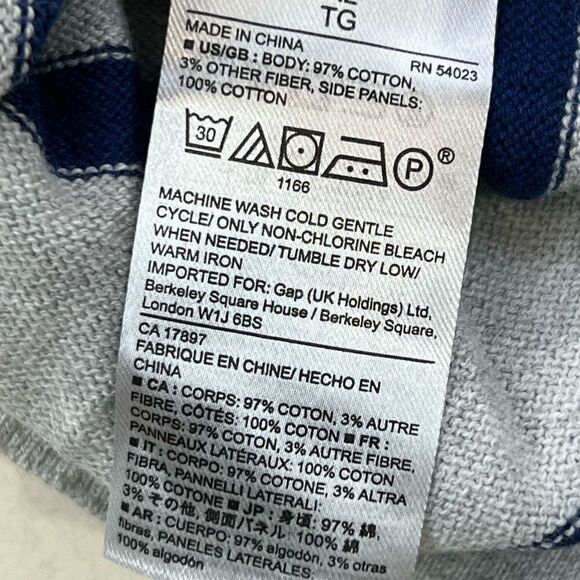 Gap Women's Multi Striped V Neck Pullover Sweater Light Gray Heather Size XL NWT - Picture 7 of 9